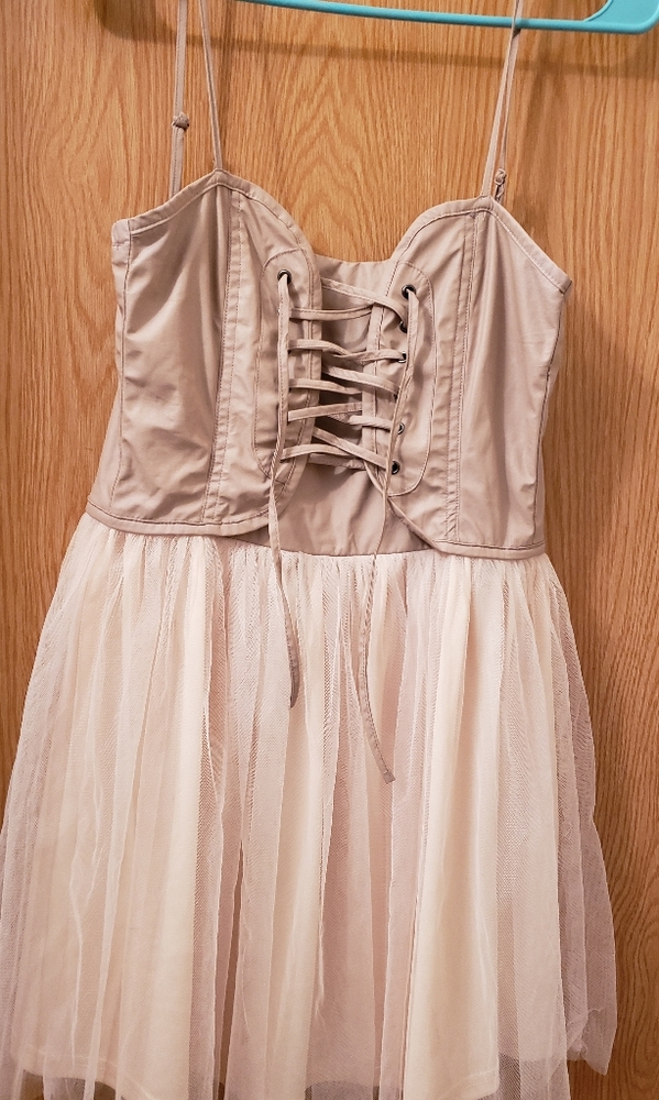 Corset lace up tulle top